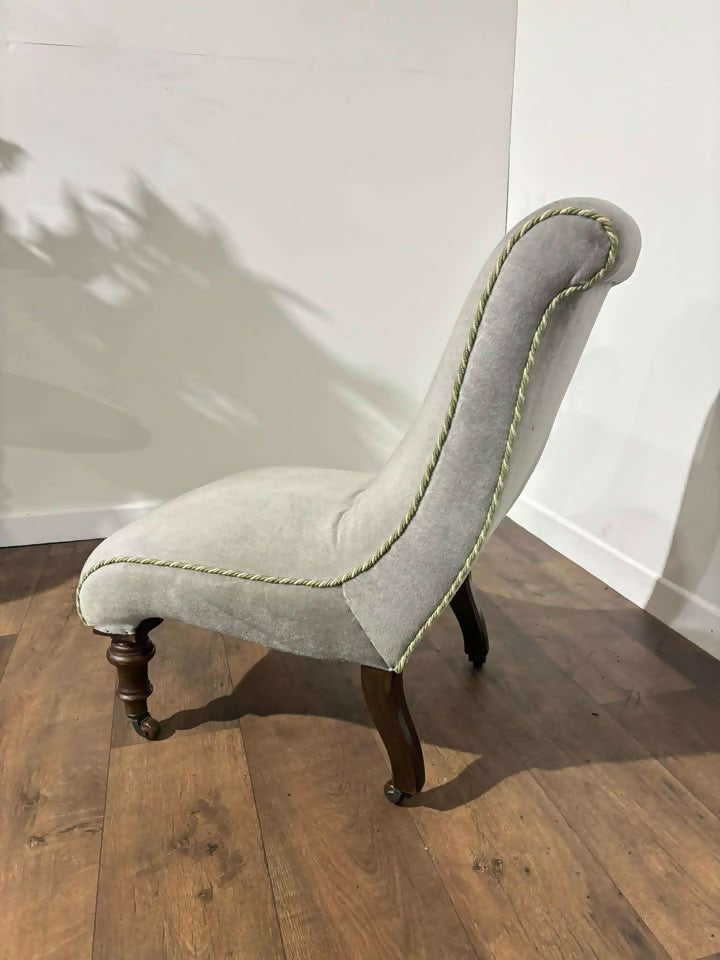 Antique Mahogany Framed Scroll Form Nursing Chair - Late 19th / Early 20th Century