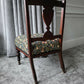 Antique, Mahogany framed Child's Chair on Original Castors. Covered in Wlm Morris Fabric.