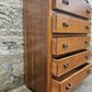 Vintage Oak Tallboy Chest of Drawers: Antique Cabinet with Detailing Five Drawer