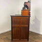 Edwardian Pedestal Red Walnut Dressing Table with Mirror