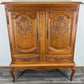 Cabinet Vintage French Louis XIV Oak Sideboard with Carved Cupboard LOT 4471