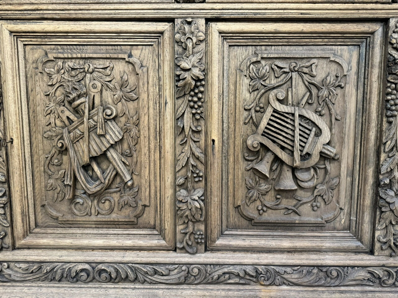 Superb French Carved Oak Sideboard