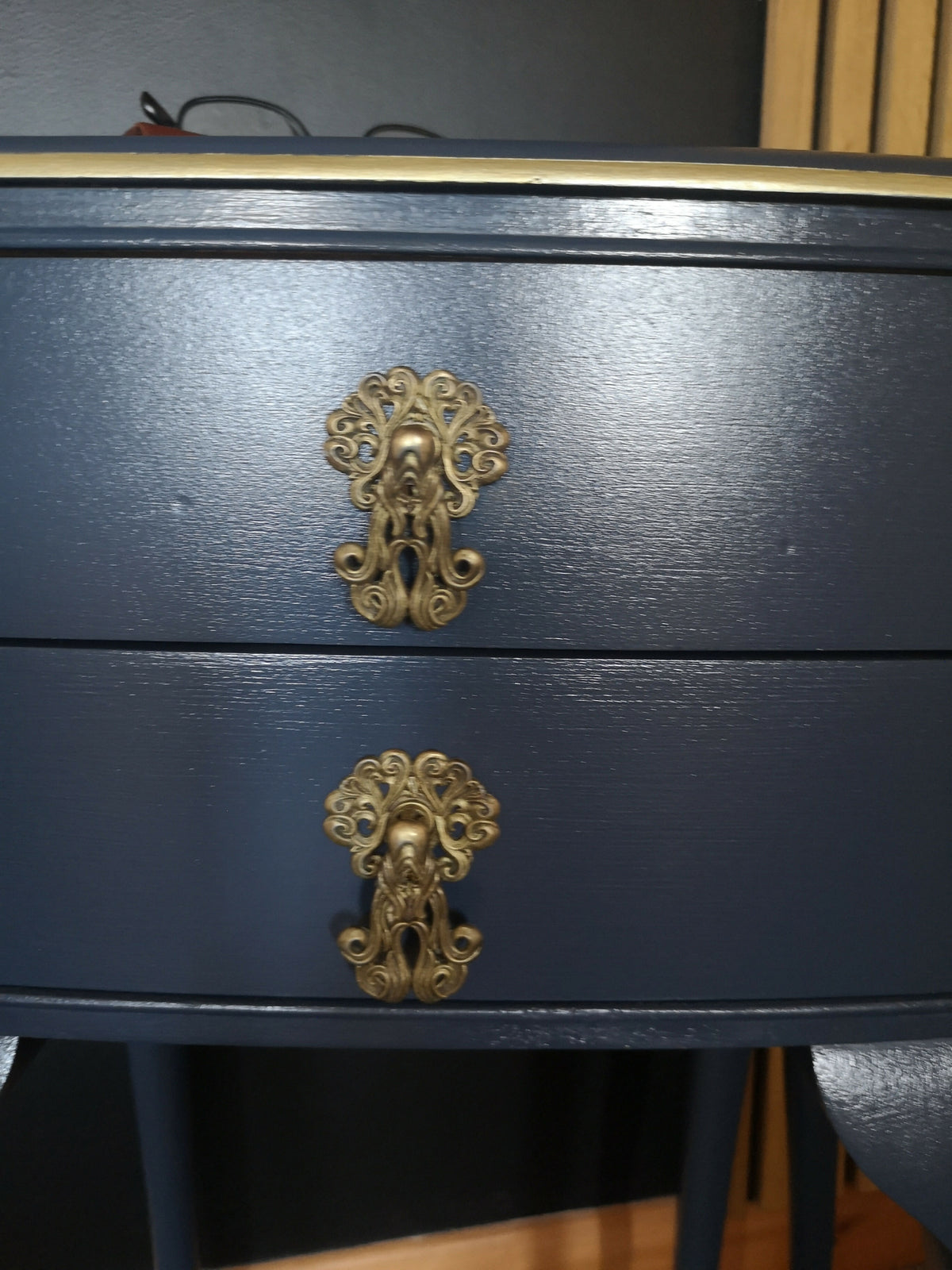 Navy blue bedside tables