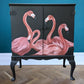 Hand painted Flamingo drinks cabinet