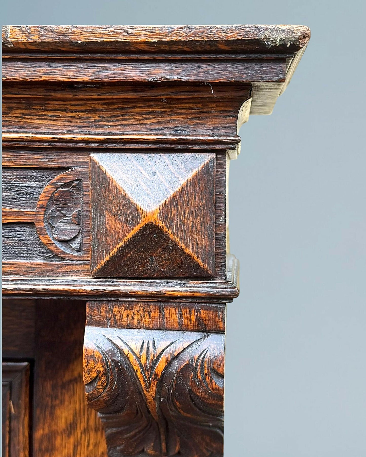 Carved Oak Jacobean Style Sideboard