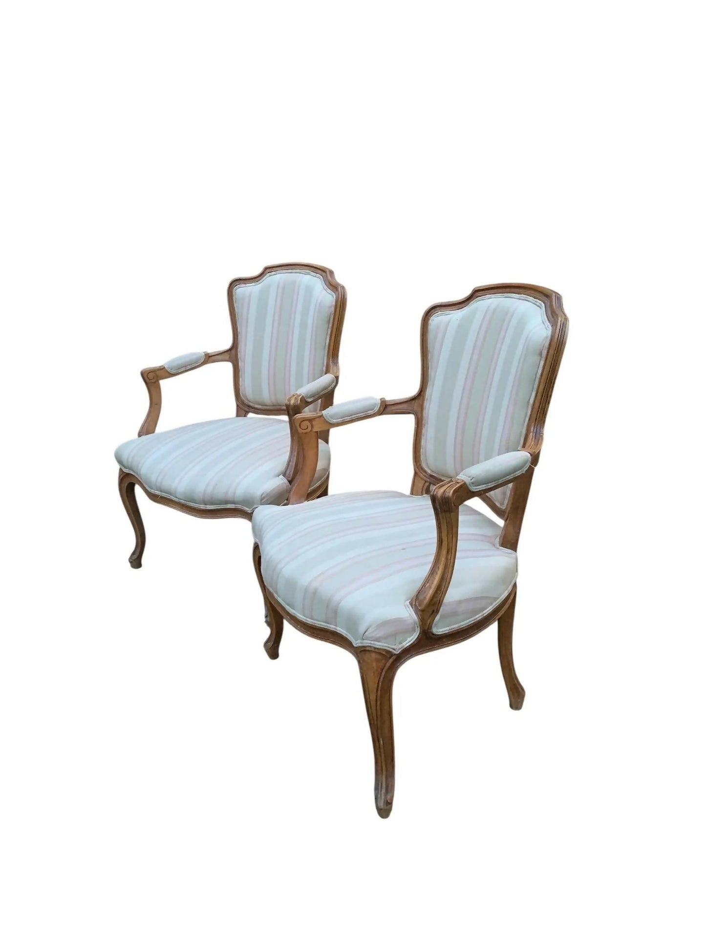 Louis XVI style vintage carved arm chairs