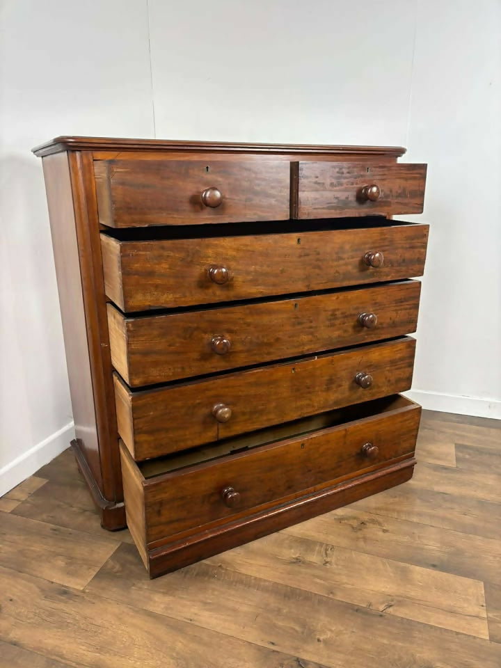 Victorian Mahogany Two Over Four Chest Of Drawers