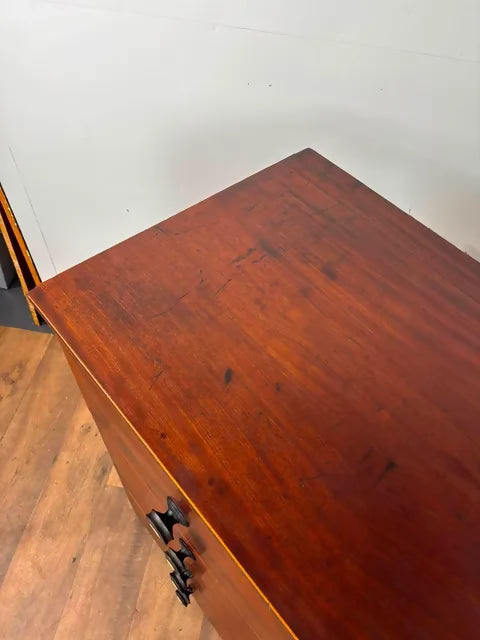 Victorian Mahogany Inlaid Secretaire Chest of Drawers