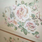 Large Upcycled wooden Chest of Drawers, with floral transfers and glass top