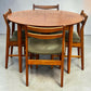 Mid Century Vintage Circular Extending To An Oval Dining Table & 4 Dining Chairs