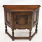 Old Charm Canted Table With Cupboard Finished In Tudor Brown FREE UK Delivery. SBR8978/1004D