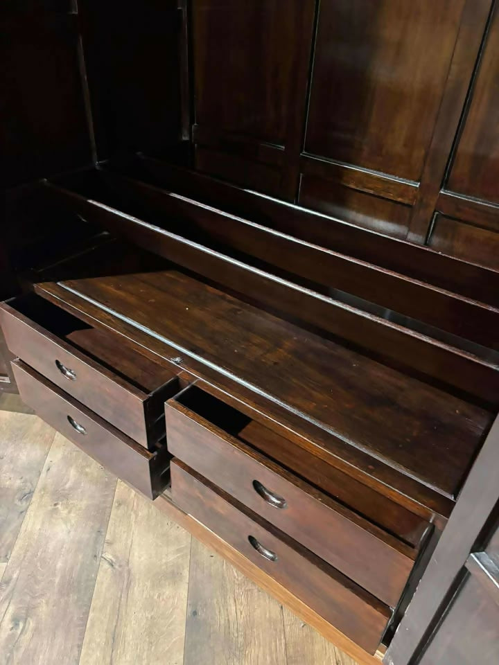 Oriental style Two Door Mahogany Wardrobe