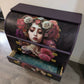 Hand‑Painted Egon Ostergaard Roll‑Top Bureau – Floral Portrait Art Furniture