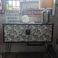 Gplan Sideboard Drinks Cocktail Cabinet Black And White Skull Print Painted Upcycled Furniture