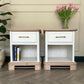 White Bedroom Furniture Set – Hand Painted Solid Wood Chest of Drawers & Bedside Tables – Vintage Matching Bedroom Set UK