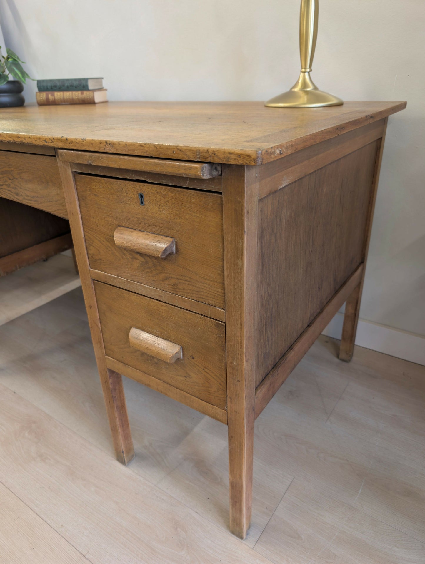 Vintage Oak Office Desk by Partridge & Cooper