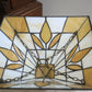 Art Deco Tiffany style Pendant Lampshade Gold and White.