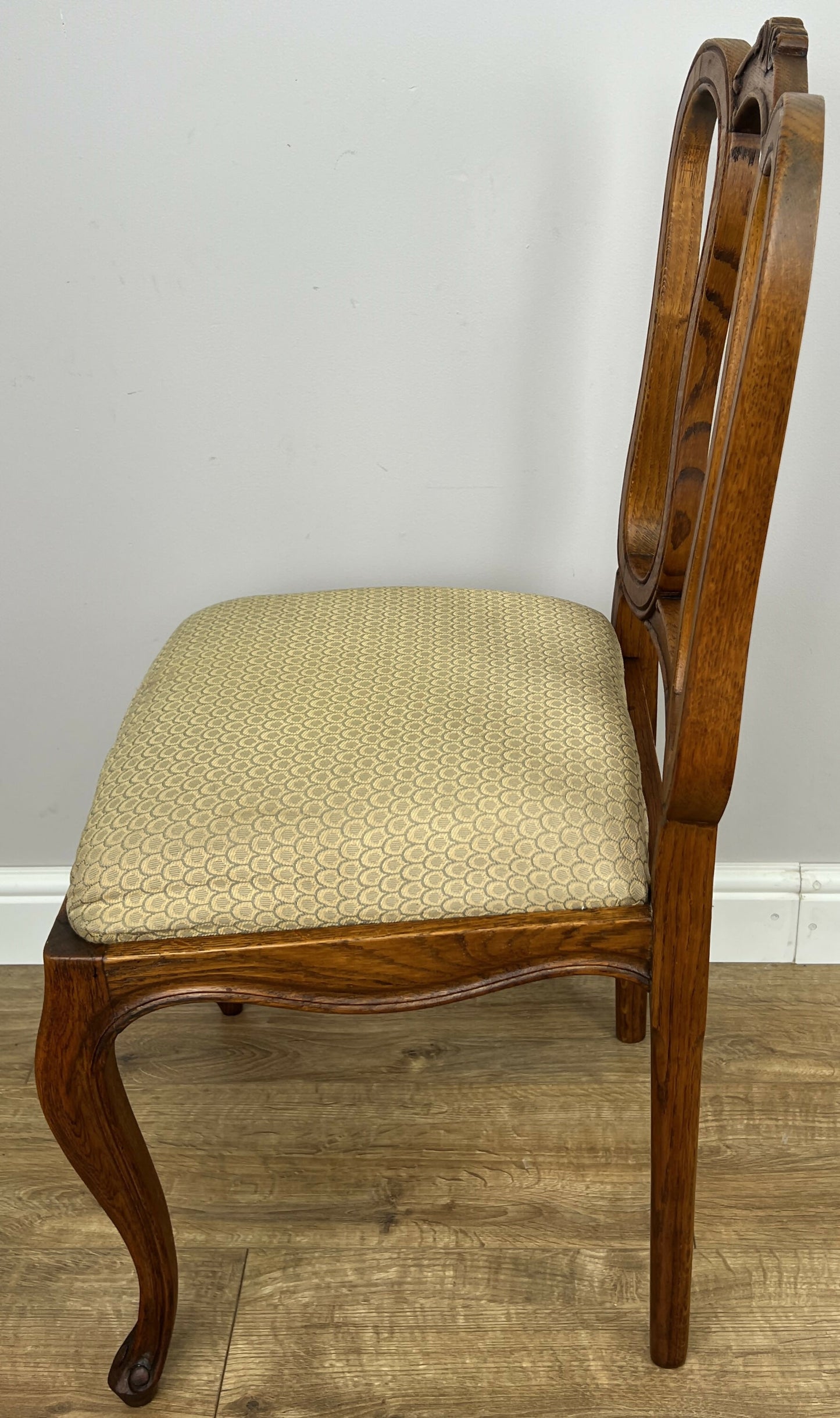 Dining Chairs Vintage French Louis Style Oak Set of 6 Upholstered Seats LOT 6344