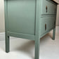 Vintage Chest of Drawers Stripped Oak Top Art Sage Green Upcycled Compact Size
