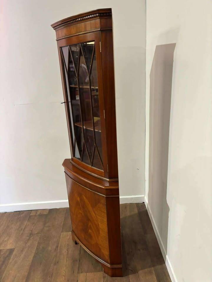Reproduction Mahogany Corner Cabinet