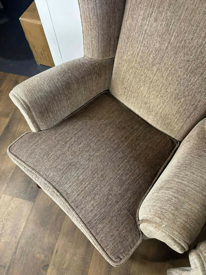 Pair of Matching Wingback Fireside Chairs On Cabriole Supports