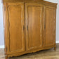 Wardrobe Vintage French Louis XVI Style Oak Triple Door Carved Armoire LOT 6467