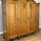 Wardrobe Vintage French Louis XVI Style Four Door Oak Carved Armoire LOT 4929