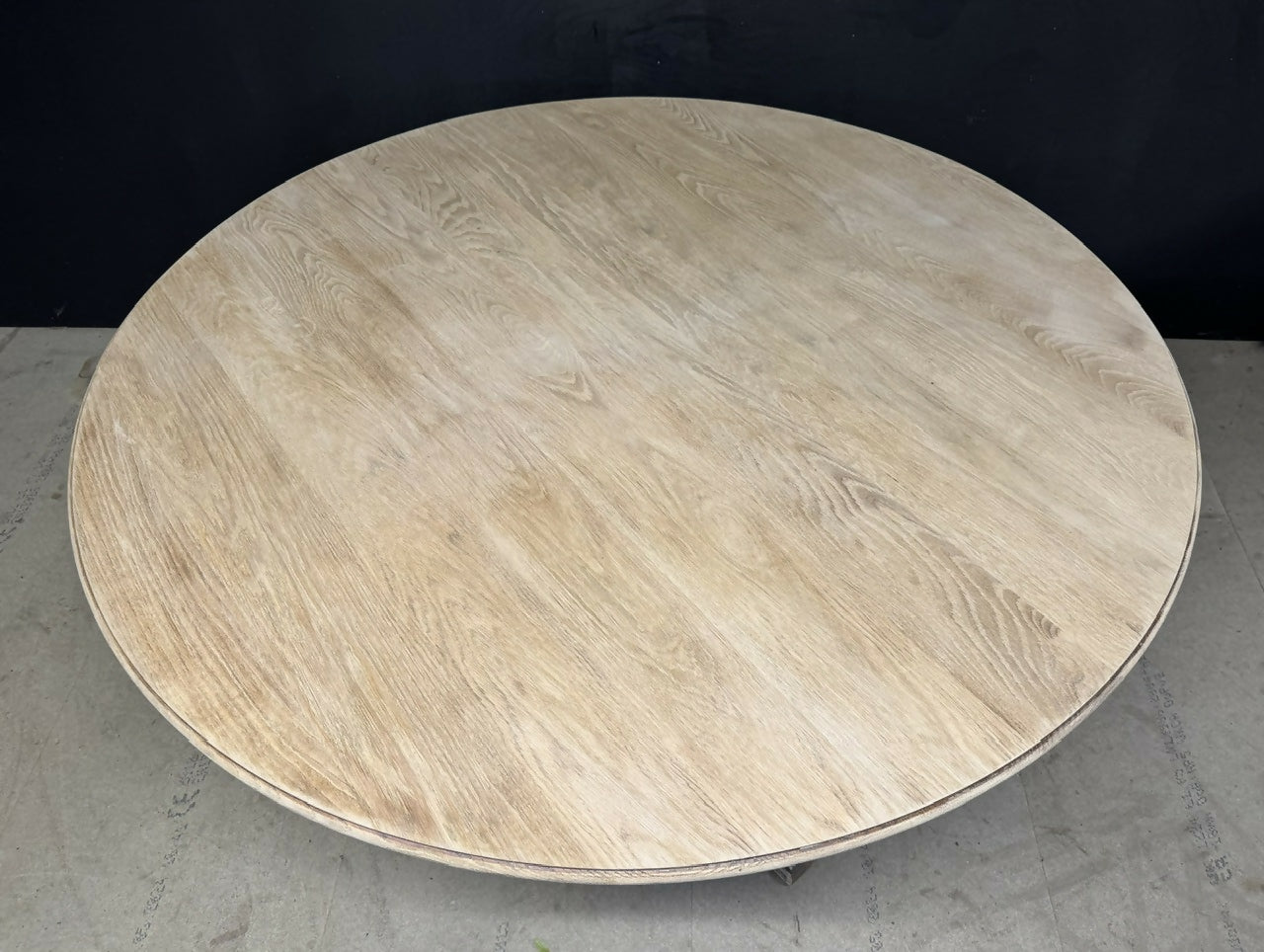 Large Round Oak Farmhouse Dining Table