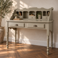 Upcycled French Country Writing Desk, Dried Sage Finish, Pigeonhole Storage