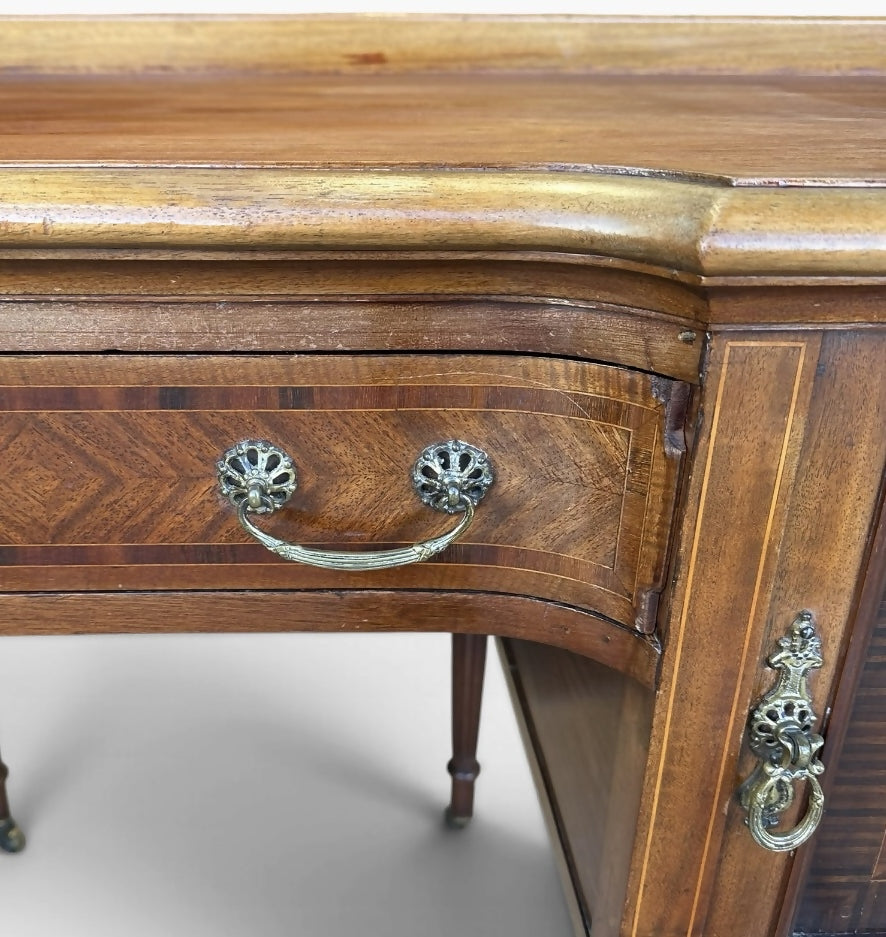 Antique Sheraton-style inlaid mahogany sideboard / dressing table/desk