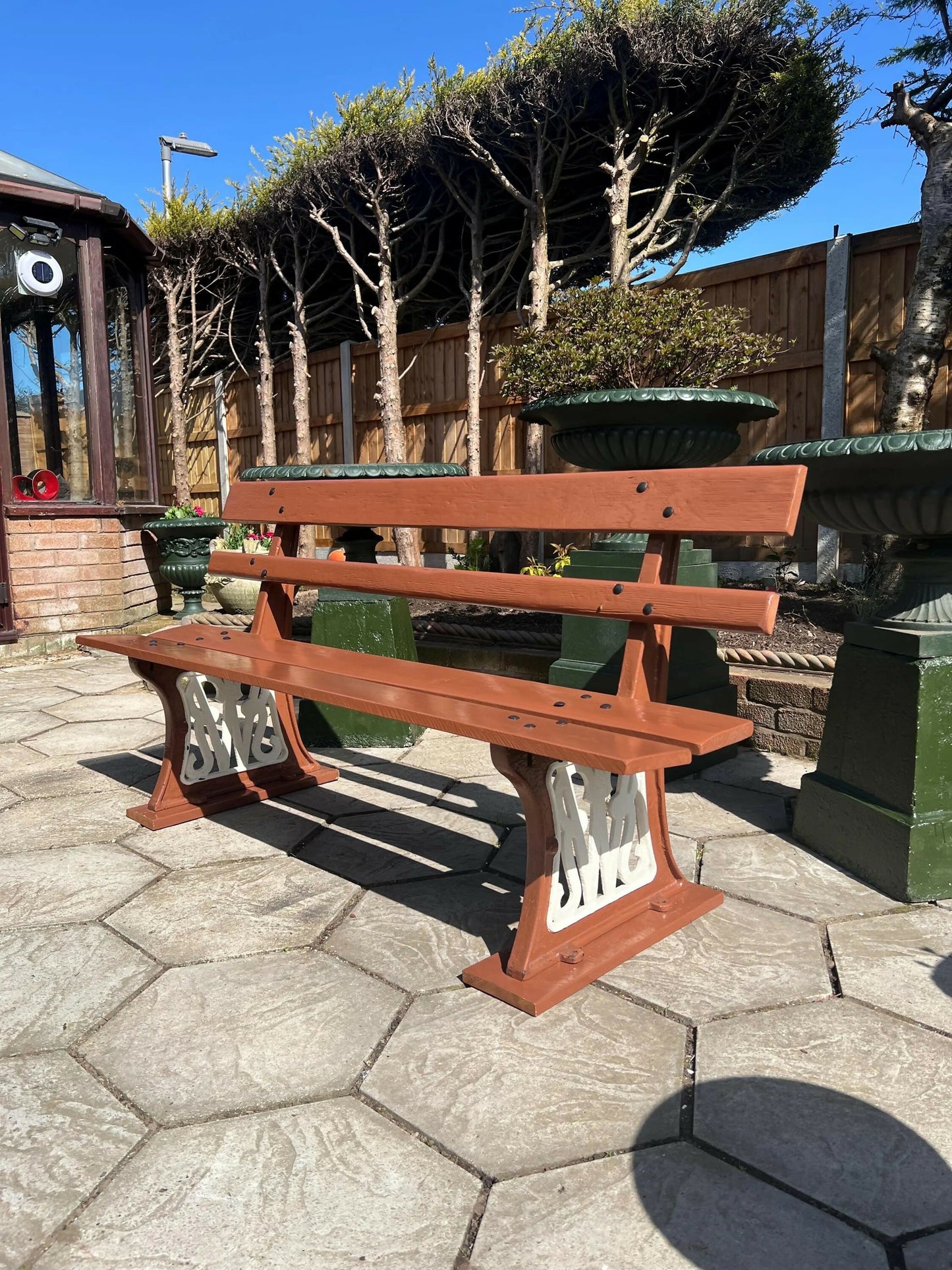 Original GWR Vintage Platform Bench – Vintage Railway Seating 178cm