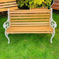Antique Cast Iron Lions Head Bench Finished with European Oiled White Oak Slats