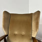 Vintage Pair Of Oak Framed Wing Back Armchairs