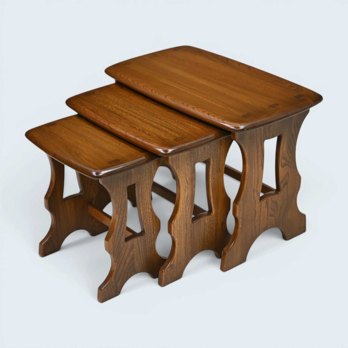 Ercol Nest Of Tables In Golden Dawn Finish Vintage Ercol's Badge FREE Delivery*