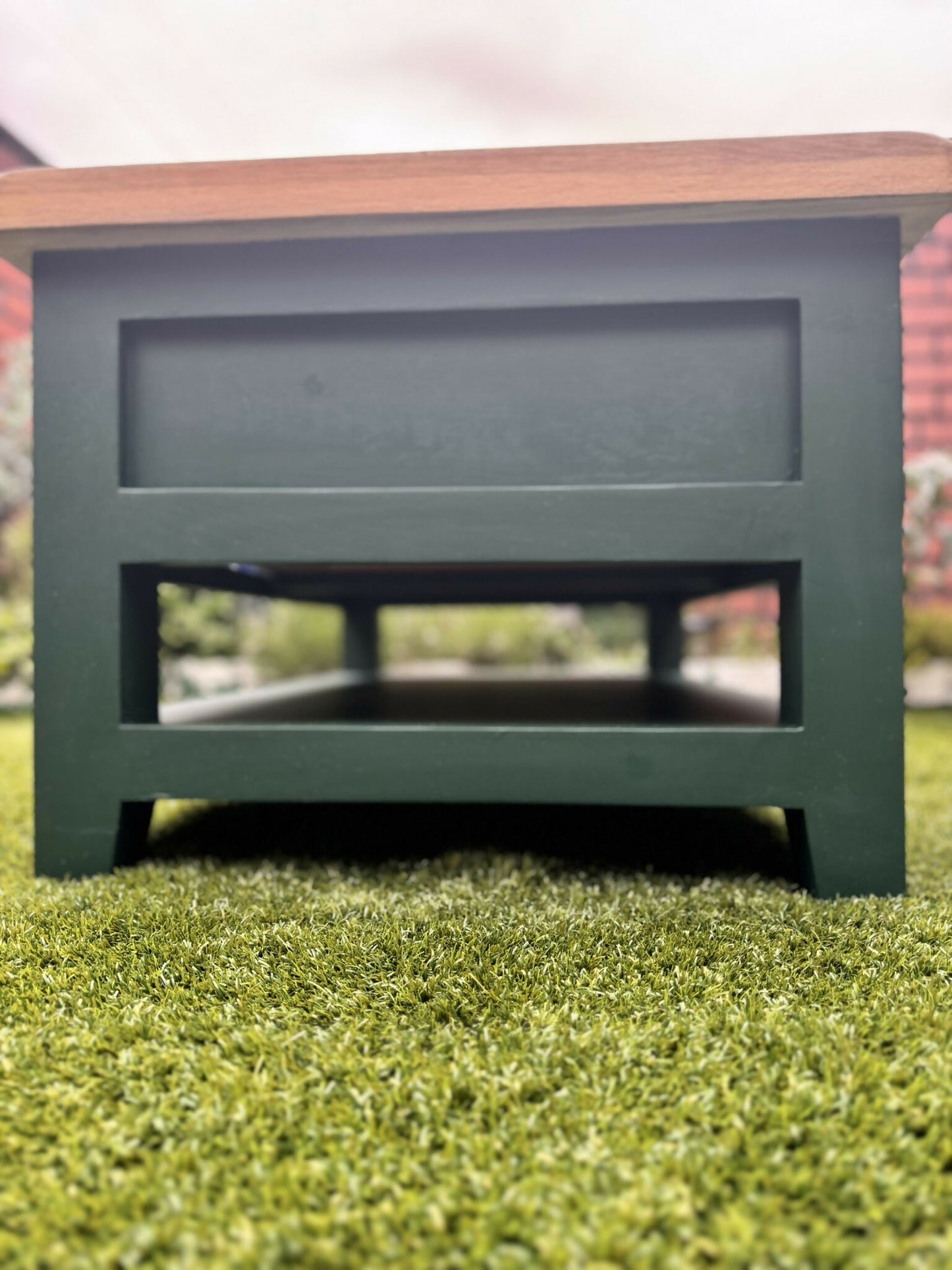 Green Coffee Table | Solid Oak Coffee Table | Hand Painted Farmhouse Coffee Table | Restored Rustic Furniture