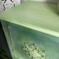 Vintage blanket box, hand painted green, boho