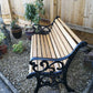Fully Restored Cast Iron Garden Bench with Oiled Oak Slats