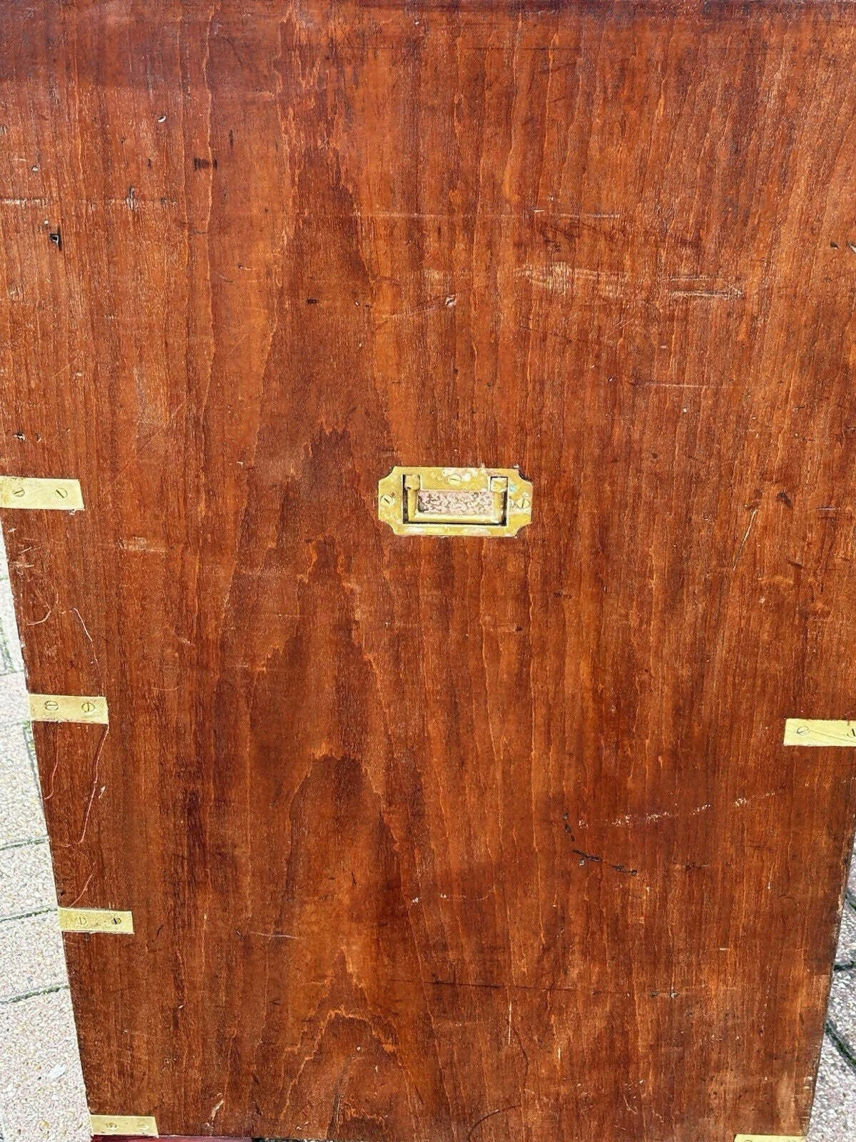 Mahogany Vintage Campaign Secretaire Chest Of Drawers.