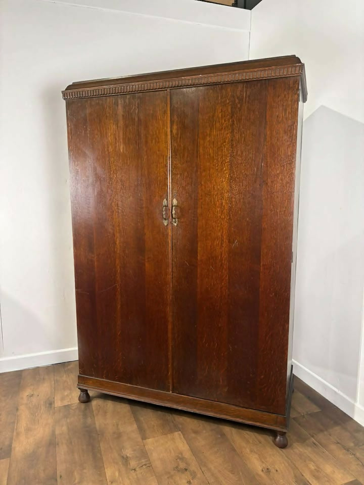 Vintage 1950's Oak Gents Wardrobe