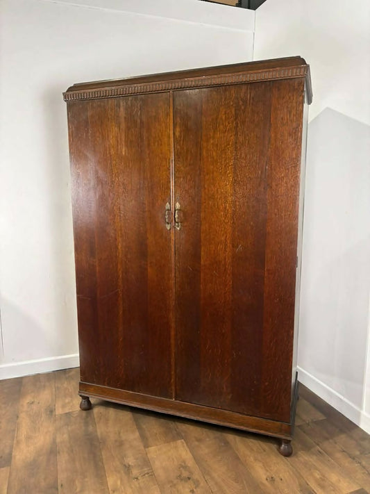 Vintage 1950's Oak Gents Wardrobe