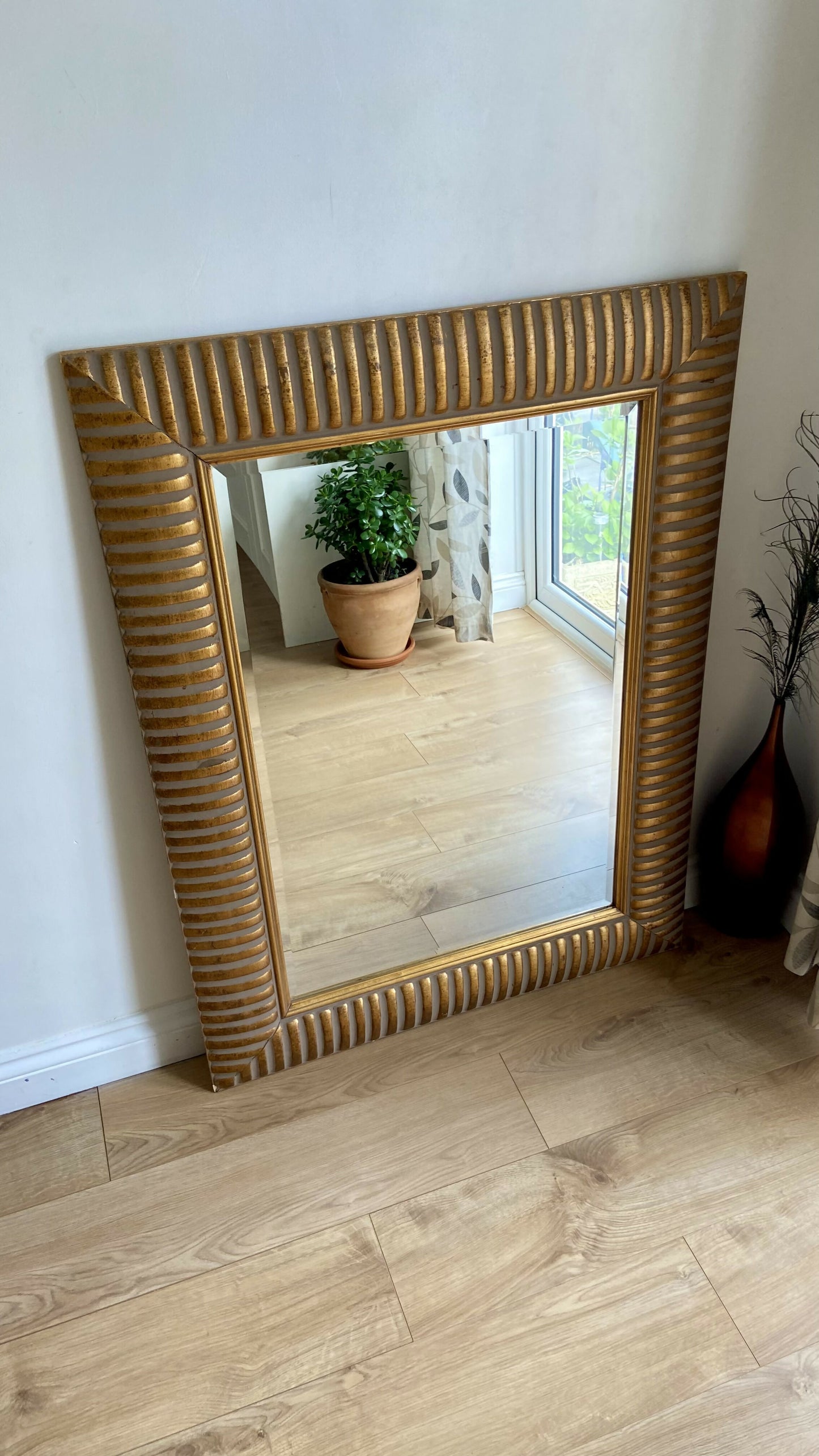 Vintage Mirror with Ornate Gold Frame.Inspired by Ancient Egyptian Art