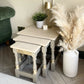 Oak Nest Of Tables | Hand Painted Side Tables Set | Solid Wood Living Room Furniture | Modern Traditional Nesting Tables