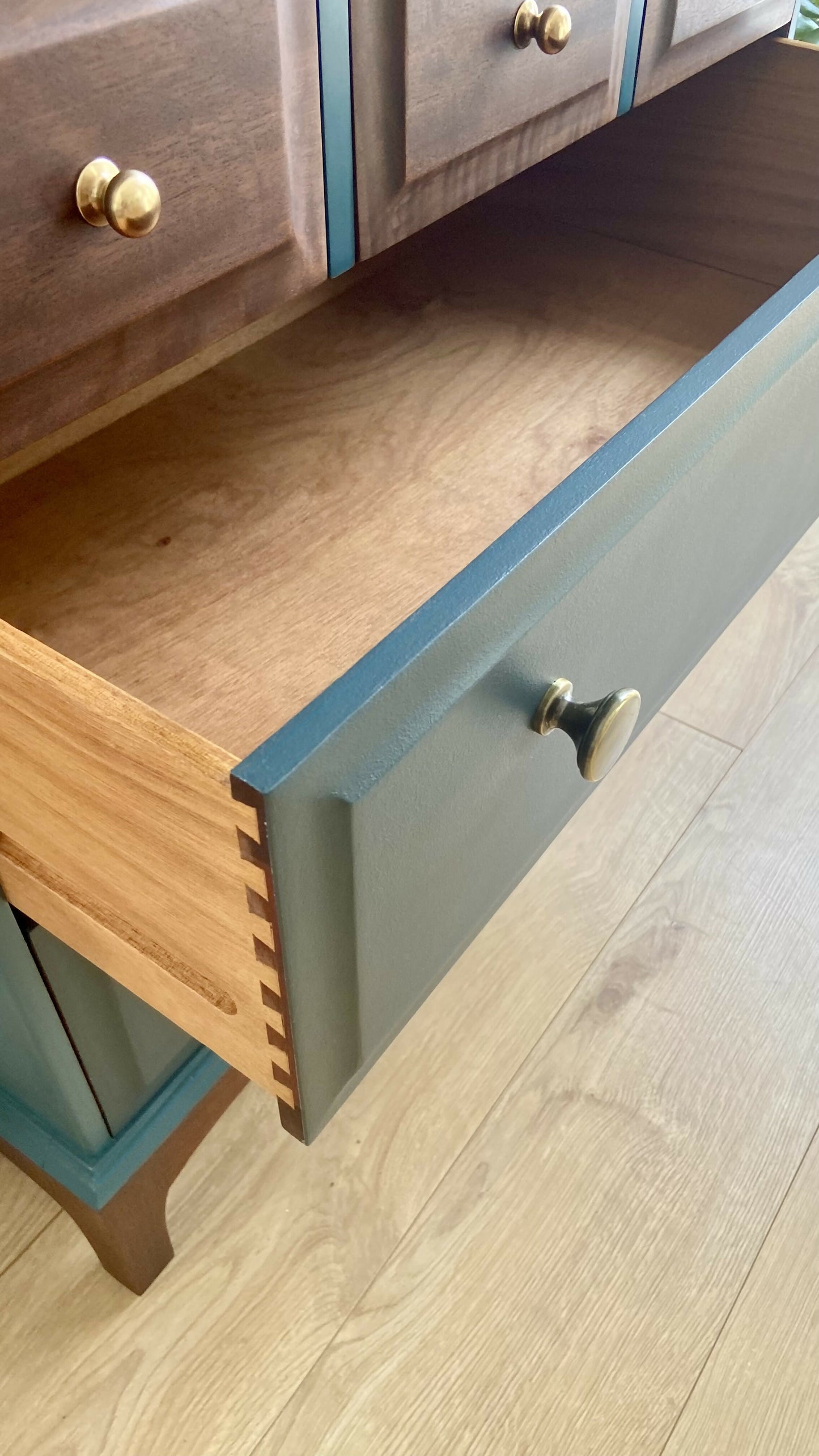 Stag Minstrel Chest of Drawers Upcycled in Two-Tone of Blue