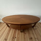 Mid Century Teak Coffee Table Nathan Oval Sunburst Top