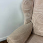 Vintage Style Cream Fabric Wingback Armchair