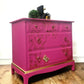 Stag chest of drawers in hot pink and gold