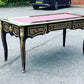 Large & Impressive French Empire Style Boulle Desk With Brass Decoration.