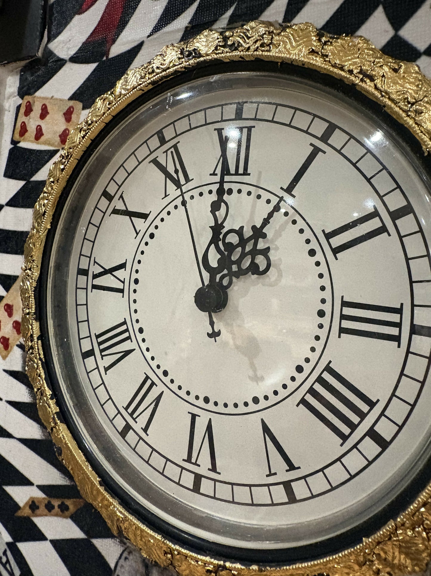 Wonderland Inspired Grandfather Clock | Whimsical Harlequin Floor | Maximalist Home Accent