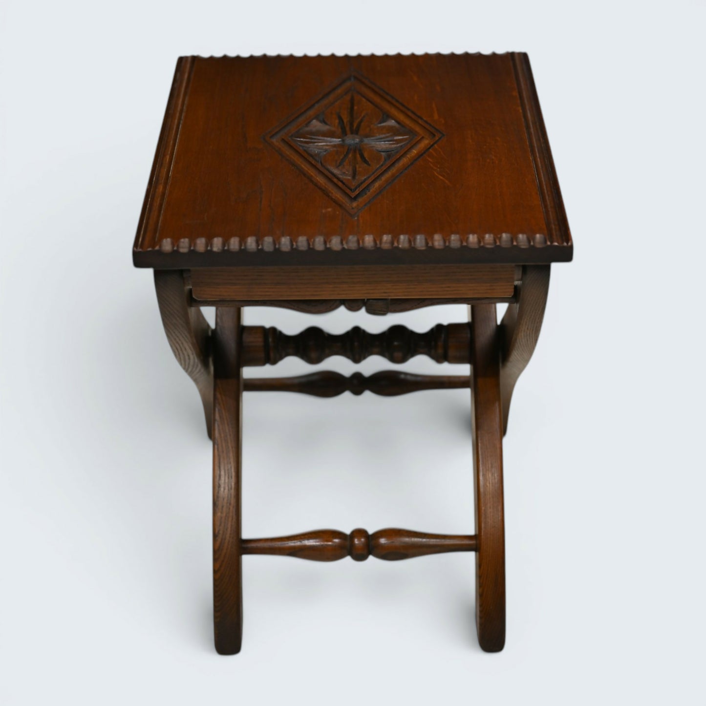 Old Charm Oak Folding Stool Coffee /Side Table FREE UK Delivery