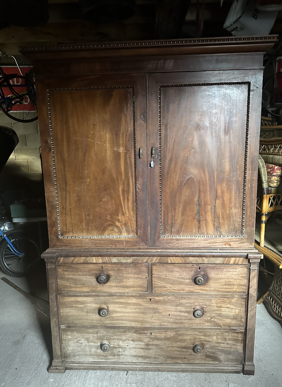 Large Gothic Linen Cabinet Cupboard